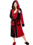 Funidelia | Harley Quinn Dressing Gown for woman Superheroes, DC Comics, Suicide Squad, Villains Merchandise - Comfortable lounge wear and accessories for adults - Size S-M - Pink