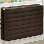 FORSPARK Indoor Air Conditioner Cover, AC Covers for Inside with Free Drawstring, 25" L x 18" H x 3.5" D- Brown