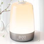 Sunrise Simulation Alarm Clock Wake Up Light for Heavy Sleepers Adults, Golspark Dimmable Sun Lamp Kid Bedroom Nursery Bedside Night Light Sleep Aid, 7 RGB Lights, 7 Natural Sound Alarms, Snooze Timer