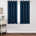 Joydeco Blackout Curtains 2 Panels, Black Out Curtains 63 Inches Long, Room Darkening Grommet Curtains for Bedroom Living Room Windows (W42 x L63 Inch, Navy Blue)