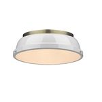 Golden Lighting 3602-14 AB-WH Duncan Flush Mount, Aged Brass with White Shade