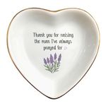 Heart Shaped Trinket Tray Thank You For Raising The Man Lavender Jewelry Dish Present For Mom-In-Law Mother's Day, Wedding, Birthday, Christmas Gift For Mother-In-Law From Daughter-In-Law, Bride