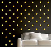 Wall1ders Stars (Each Star Size 5 cm), mirror stickers for wall, acrylic mirror wall decor sticker, mirror stickers for wall, acrylic mirror wall decor sticker, wall mirror stickers, Acrylic Stickers, Wall Stickers for Hall Room, Bed Room, Kitchen. (100 Gold Star)