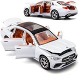 Invite 1:32 Scale Compatible Mercedes-Benz E300L Diecast Model Car - Zinc Alloy Collectible Toy with Pull-Back Action, Sound, and Light Features - Ideal Gift for Kids(White Color)