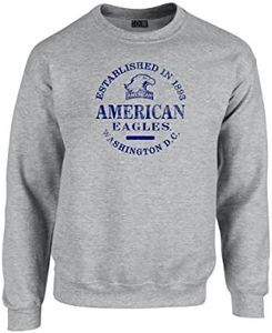 SDI American University Eagles 50/50 Blended 8 oz. Crewneck Sweatshirt XL Sport Gray