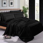 6 piece-Satin sheets Soft bedding shiny silky bedding in 11 colors bedding sets duvet/ duvet cover, Fitted sheet set, 4 pillow cases, complete bed sheet set-Double, King, Super king duvet set