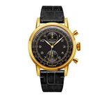 Undone "Urban Navy Chronograph Hybrid Mechanical Quartz Stainless Steel IP Gold Leather Black Date Vintage Men's Watch