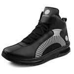 Bacca Bucci® Superstar 2.0 Men Fashion Hi Top Sneakers/Street Wear with Dual Air Cushion Rubber Outsole for Swag, Travel, Parties, Dancing, Dating, Streets & Fun- Black, Size UK9