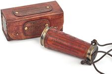 V.Empire Handmade Brass Kaleidoscope Gift | Vintage Collection Replica, Birthday, Every Occasion Gift For Adults and Kids (Brown, With Leather Strap)