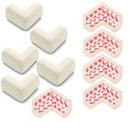 KidDough Baby Proofing Extra Thick Corner Guards-Pack of 10 Off-White Pieces, Corner Protector for Sharp Edges, Table Corner Protector for Baby Safety, Pre-Taped Dense Corner Guard for Kids Safety