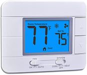 Upgraded Digital Non-Programmable Thermostat for Home 1 Heat/1 Cool Single Stage System, with Temperature & Humidity Monitor and Large Blue LCD Display