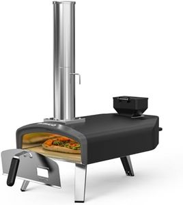 Mimiuo Upgraded Outdoor Pellet Pizza Oven, Portable Pellet Pizza Oven with Pizza Stone and Foldable Legs, Pizza Maker for Outdoor Cooking and Garden