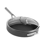 Ninja ZEROSTICK Premium Cookware 30cm Sauté Pan with Glass Lid, Long Lasting, Non-Stick, Hard Anodised Aluminium, Induction Compatible, Dishwasher and Oven Safe to 260°C, Grey C30130UK