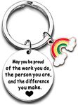 Leaving Gifts for Colleagues Thank You Keyring for Women Men Thank You Gift Appreciation Keyring Gifts for Volunteer Coach Mentor Employee Gift Social Worker Colleague Gifts (May You Be Proud)