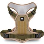 PetVogue Dog Harness for Medium Dogs No Pull; Reflective Dog Vest Harness, Adjustable Pet Harness with 2 Leash Clips, No Choke Dog Vest with Loop Panels, Dog Harness with Easy Control Handle Khaki L