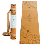 MAKAI Cork Yoga Mat | Eco-Friendly 100% Natural Cork and Rubber | Premium 4mm Non-Slip Mat | Includes Hemp Carrying Strap | Exercise and Pilates Mat for Home, Gym and Outdoors