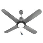 Havells 1200Mm Libeccio Underlight Bldc Motor Ceiling Fan | Remote Controlled, High Air Delivery Fan | 5 Star Rated, Upto 60% Energy Saving, 2 Year Warranty | (Pack Of 1, Slate),Charcoal