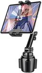 woleyi Cup Holder Car Tablet Mount, iPad Mount Holder for Car/Truck, 360 Rotation Adjustable Universal Tablet Stand Cradle Compatible with iPad Pro Air Mini, Galaxy Tabs, Cell Phones, 4-12.9 Devices