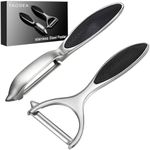TACGEA Vegetable Peeler for Kitchen, Potato Peelers for Fruit Straight Blade, Durable Non-Slip Handle, Set of 2