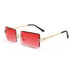 FEISEDY Vintage Rimless Sunglasses Rectangle Frameless Candy Color Glasses Women Men B2642