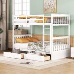 Merax Wood Bunk Bed with Drawers,Co