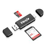 Vanja SD/Micro SD Card Reader, Micro USB SD Card Adapter and USB to SD Memory Card Reader OTG Device for SDXC, SDHC, SD, MMC, RS-MMC, Micro SDXC, Micro SD, Micro SDHC Card, Support UHS-I Card