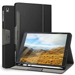 Antbox Case for iPad Air 2/iPad 6th/5th Generation(9.7'')/Pro 9.7'' with Pencil Holder Vegan Leather Case (Black)