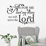 VVWV Bible Quotes Wall Decal Joshua Saying Home Lettering Vinyl Art Religion Quotes Sticker As Me My House We Will Serve The Lord L x H 48 cm x 56 cm