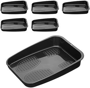 Navaris Set de 6 bandejas para Zapatos - Base para secar Zapatos de 32.7 x 23.6 x 6 CM - Bandeja de Goteo escurridora - con Borde Elevado y apilables