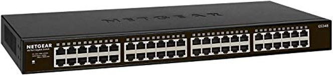 NETGEAR 48 Port Gigabit Ethernet Network Switch, Hub, Internet Splitter, Desktop/Rackmount, Fanless Housing for Quiet Operation (GS348), Black