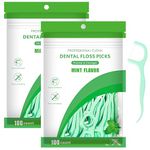 200 Pcs Dental Floss, Floss Sticks Dental Disposable Floss Picks 2 in 1 Dental Floss Toothpick Portable Dental Floss Stick for Teeth Cleaning