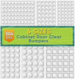 304pcs Cabinet Door Bumpers Clear, ONUEMP Adhesive Rubber Feet Silicone, Sound Dampening Door Slam Stopper Non Slip Furniture Pads Wall Protector for Cutting Board, Door, Drawers, Glass Cabinet …