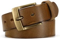 OZNDAS Mens Belts Leather, Thicken Full Grain Leather Belt Heavy Duty for Work, Real Handmade Italian Cowhide with Gift Box