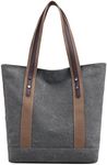 Sunshinejing Women's Canvas Shoulder Bags Retro Casual Handbags Work Tote Purses (Grey) One Size