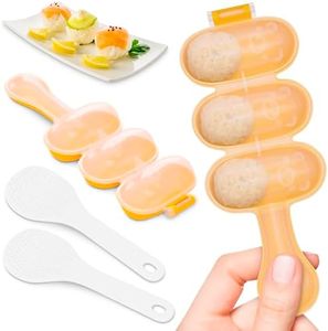 2 Pcs Rice Ball Mold - Rice Ball Maker Mold Rice Molds Japanese Rice Balls Onigiri Mold Set Rice Ball Shaker Rice Shaper Mold Rice Baller - Sushi Rice Mold Mochi Maker Riceball Molder Sushi Mold