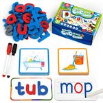 Coogam Short Vowels Spelling Flashcards with Magnetic ABC Letters, Learn to Write CVC Sight Words Vocabulary Flashcards Montessori Educational Toy Gift for Kids