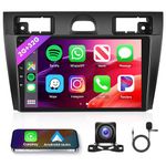 2G+32G Android Car Stereo for Ford Fiesta 2006-2011 with Wireless Carplay, Rimoody 9 Inches Touch Screen 2 Din Car Radio with GPS Navigation Bluetooth Android Auto FM RDS WiFi Backup Camera