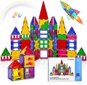 Bloques Magneticos Construccion Niños,Construcciones Magneticas Niños 3D para Niños y Niñas de 3-7 Años,Juguete Educativo con Figuras Geométricas para Desarrollar la Creatividad de sus Pequeños