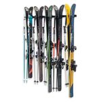 StoreYourBoard Ski Storage Rack, Holds 5 Pairs, Indoor Wall Mount, Vertical Hanging Organizer, Heavy-Duty Metal, 90 kg Max