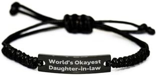 CUCOLUS World's Okayest Daughter-in-law Funny Rope Necklace Gift Idea for Daughter-in-law on Valentine's Day, Unique Daughter-in-law Gifts from Mom to Daughter-in-law