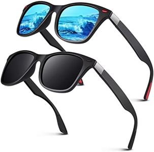 LINVO Occhiali da Sole da Uomo Donna Polarizzati Classici Moda Rettangolari TR90 100% Protezione UV400 per Guidare la Pesca