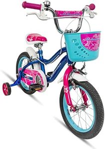 Schwinn Elm Toddler and Kids Bicycle, 14-Inch Tyres, Adjustable Seat, Stabilisers Included, Blue