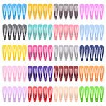 Candy Color 2 Inch Metal Snap Hair Clips Kids Barrettes Girls' Hair Accessories (100 Clips)