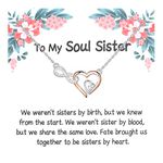 MYSOMY to My Soul Sister Necklace Unbiological Sister Gift Best Friend Interlocking Necklace Soul Sister Jewelry for Women (Infinity Heart Necklace)