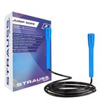 Strauss Skipping Rope | Skipping Rope for Women, Men & Kids | Fitness Exercise Equipment | Jumping Rope for Gym, Exercise, Training, Workout & Weight Loss|, (Blue)