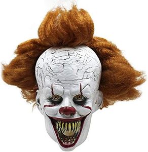 Halloween Mask IT Pennywise for Adults Clown Scary Costume Cosplay Party (mouth-openning)