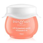 Dot & Key Lip Plumping Mask With Vitamin C + E For Naturally Glowing Lips, Fades Lip Pigmentation, Smoothes Flaky & Dry Lips, Lip Mask For Soft, Smooth & Plump Lips (Blood Orange & Nectarine) 15ml