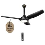 KUHL Meridian M1 1200MM 65% Power Saving BLDC Ceiling Fan With Remote | BEE 5 Star Rated & ISI Marked | High Air Flow | Down Light & Reverse Mode | 5 Year Warranty on Motor | Free Installation |Black