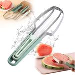 3-in-1 Watermelon Fork Slicer Cutter, 2024 New Stainless Steel Watermelon Cutter Slicer Tool Fruit Forks Slicer Knife, Kitchen Gadgets Watermelon Cutter Fork Quickly Fruit Forks Slicer (Green)