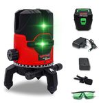 OXFORD® Plastic Professional 2-Line 3D Line Laser Cross Self Leveling Laser Level, Horizontal and Vertical Green Line (02-N-2Line level)